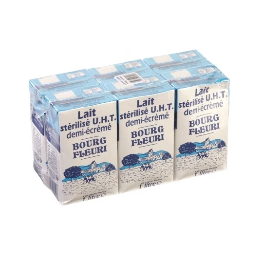 LAIT DEMI ECREME 1L X6 BOURG FLEURI 