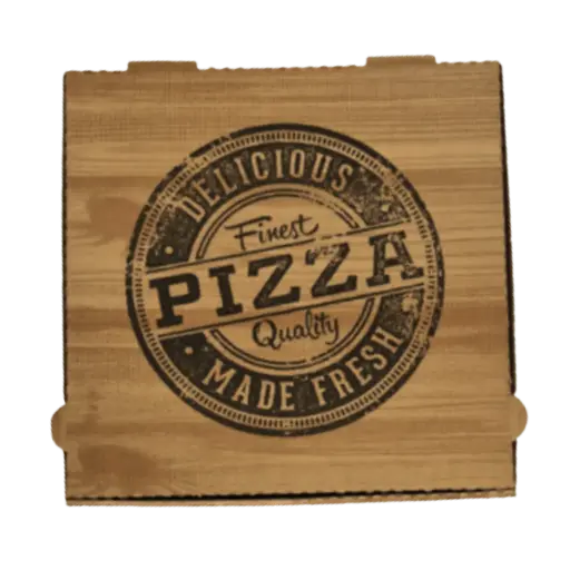 [ART-02529] BOITE PIZZA MARRON "DELICIOUS" 40CM X50PCS
