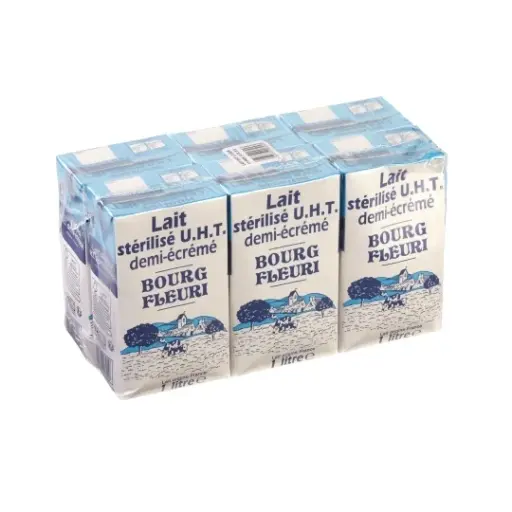 LAIT DEMI ECREME 1L X6 BOURG FLEURI 