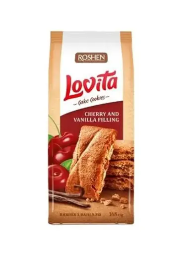 CAKE COOKIES CERISE VANILLE 168G LOVITA
